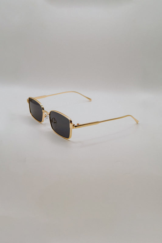 Gold Rectangle Sunglasses