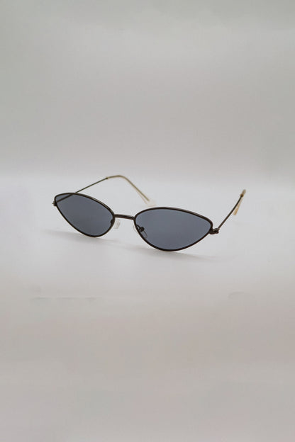 Black Metal Cat-Eye Sunglasses