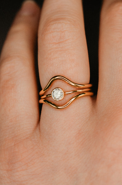 Teardrop Set of 2 Stacking Rings in Gold, Rose Gold or Silver