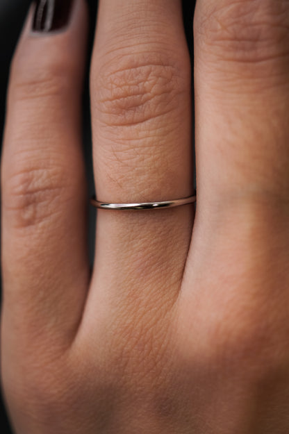 Thick Ring, Solid 14K White Gold