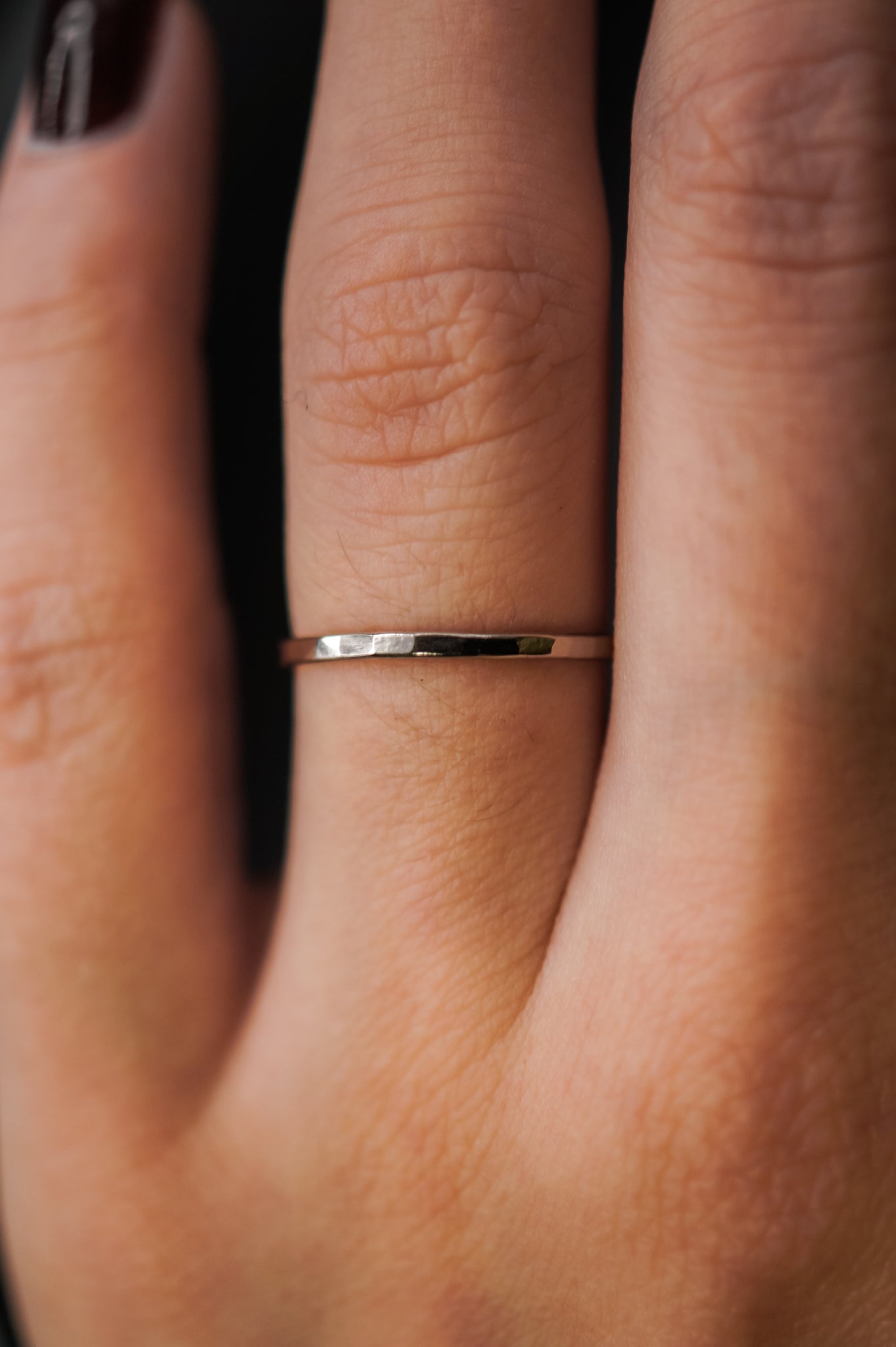 Thick Ring, Solid 14K White Gold