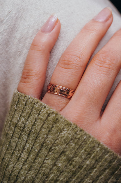 The Minimal Mirror Set of 5 Stacking Rings, Gold Fill, Rose Gold Fill or Sterling Silver