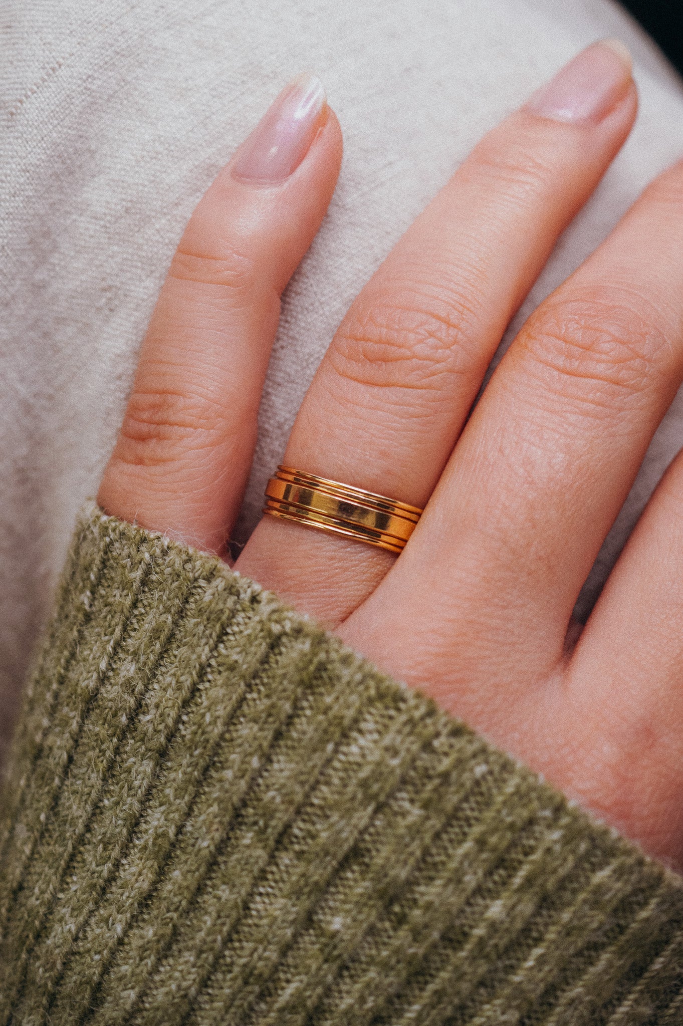 The Minimal Mirror Set of 5 Stacking Rings, Gold Fill, Rose Gold Fill or Sterling Silver