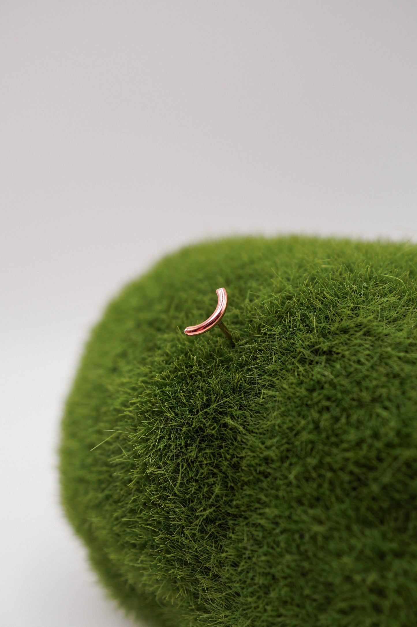Tiny Arc Stud Earrings in Solid 14k Gold or Rose Gold
