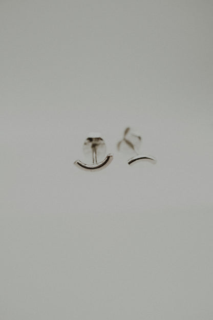 Tiny Arc Stud Earrings, Gold Fill, Rose Gold Fill or Sterling Silver