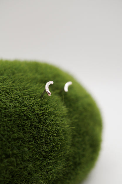 Tiny Arc Stud Earrings, Gold Fill, Rose Gold Fill or Sterling Silver
