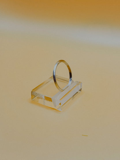 Thick Triangle Ring, Sterling Silver