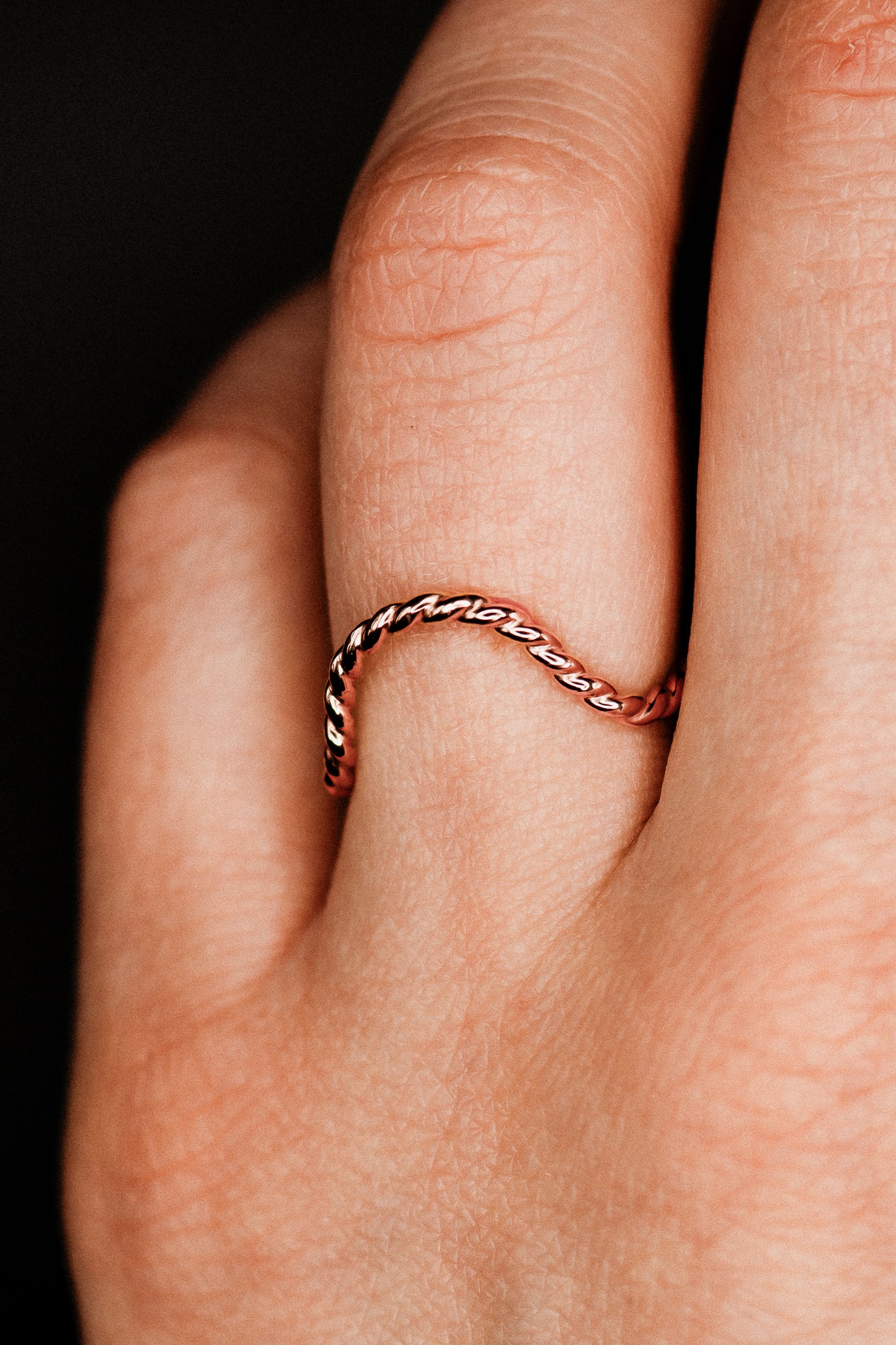 Twist Arc Ring, 14K Rose Gold Fill