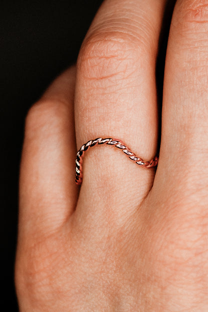 Twist Arc Ring, 14K Rose Gold Fill