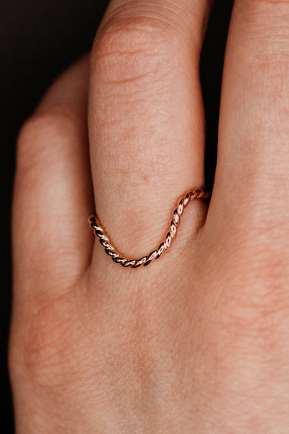 Twist Arc Ring, 14K Rose Gold Fill