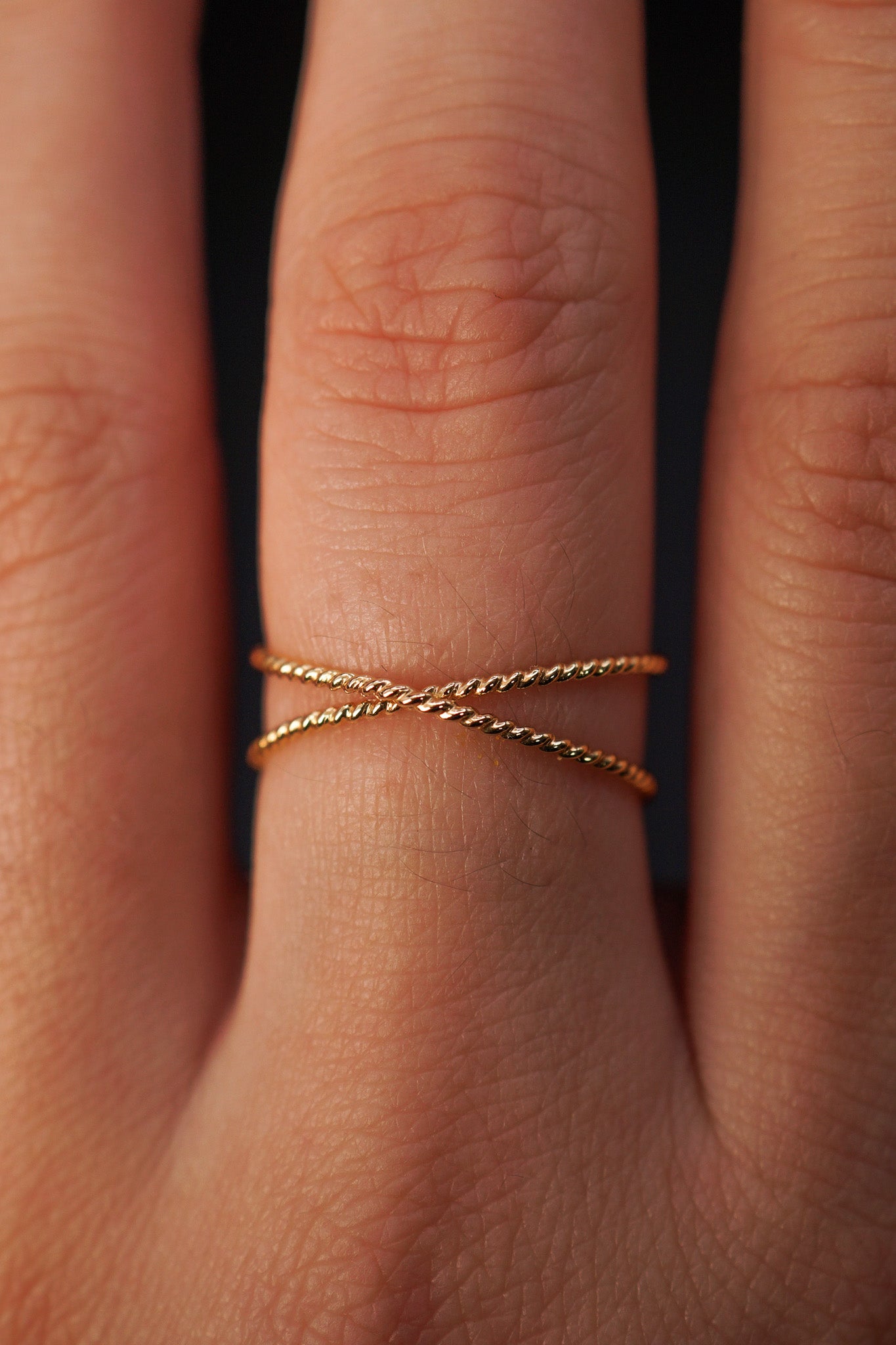 Twist X-Ring, 14K Gold Fill