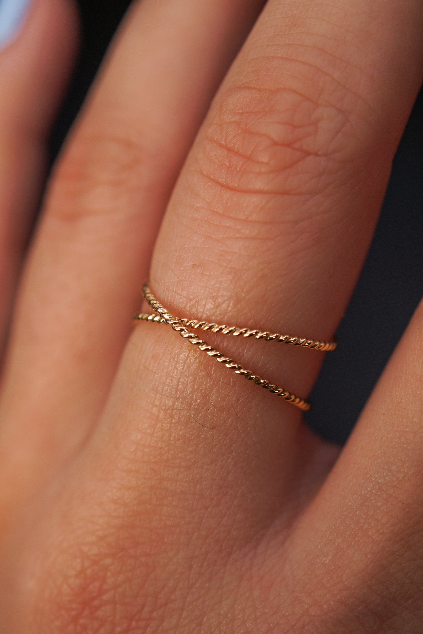 Twist X-Ring, 14K Gold Fill