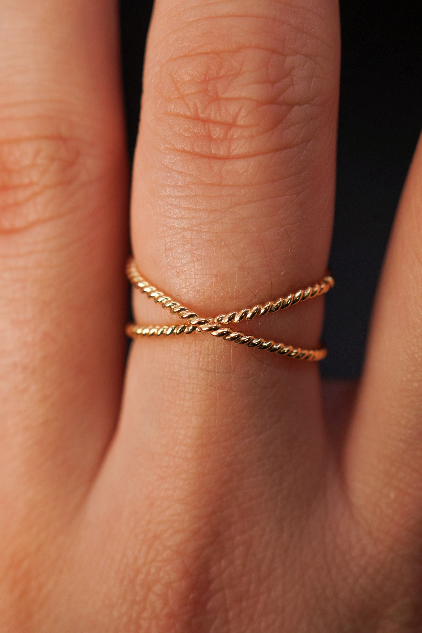 Twist X-Ring, 14K Gold Fill