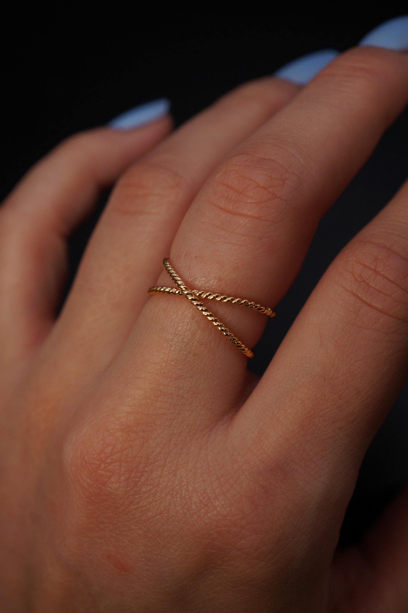 Twist X-Ring, 14K Gold Fill