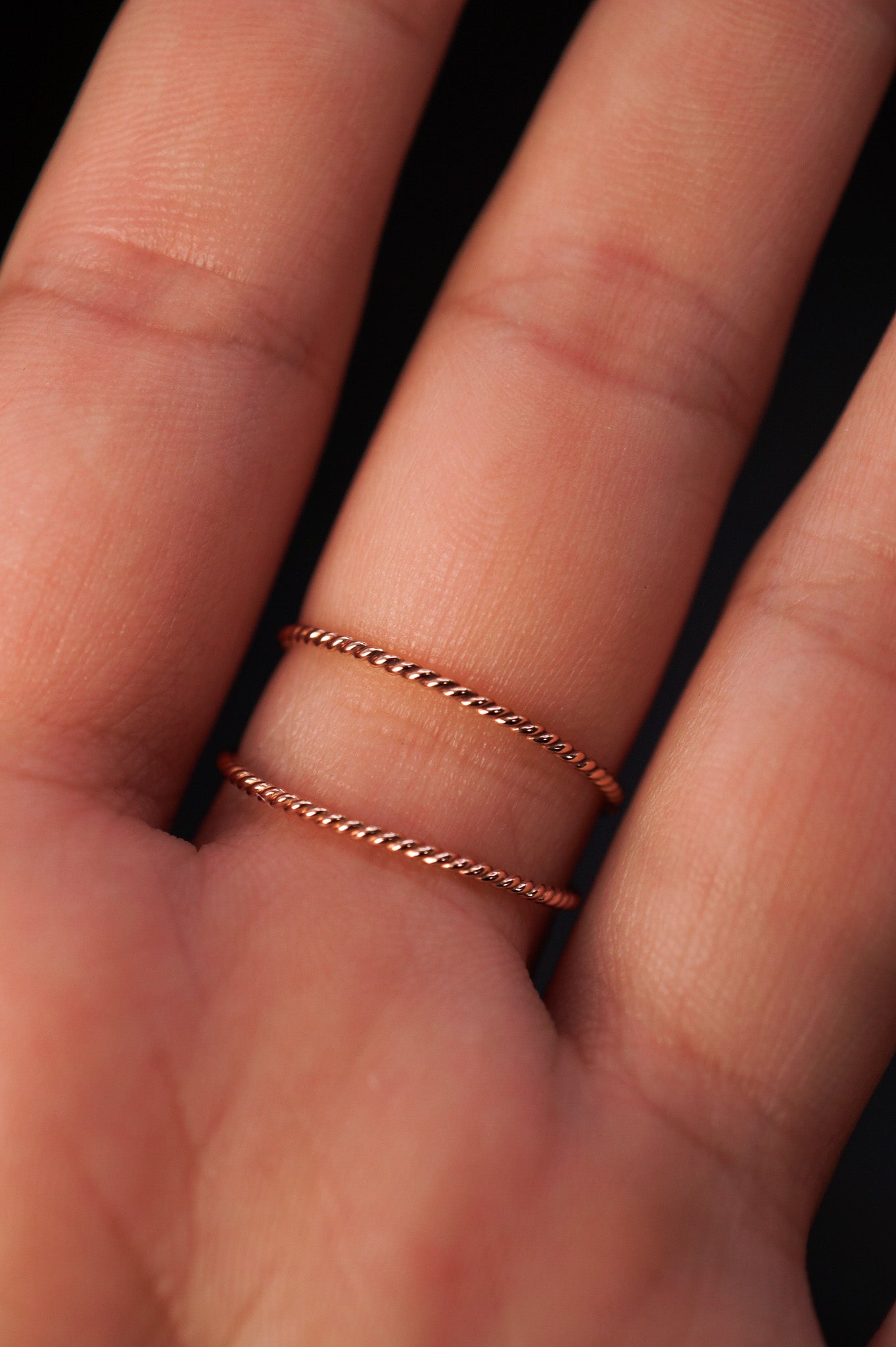 Twist X-Ring, 14K Rose Gold Fill