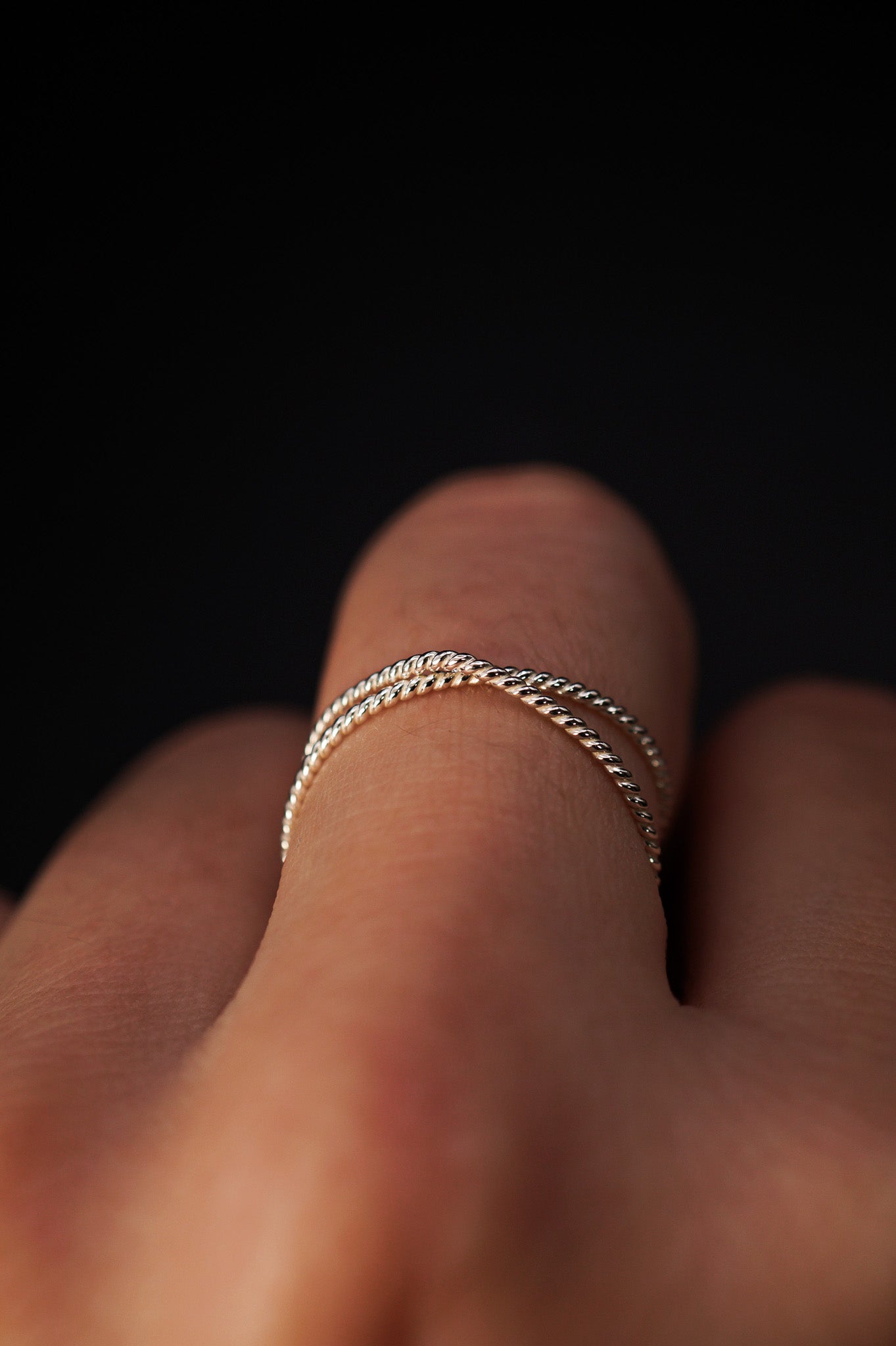 Twist X-Ring, Sterling Silver