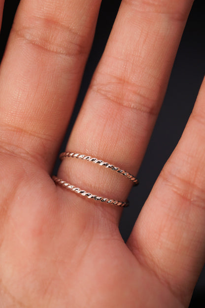 Twist X-Ring, Sterling Silver