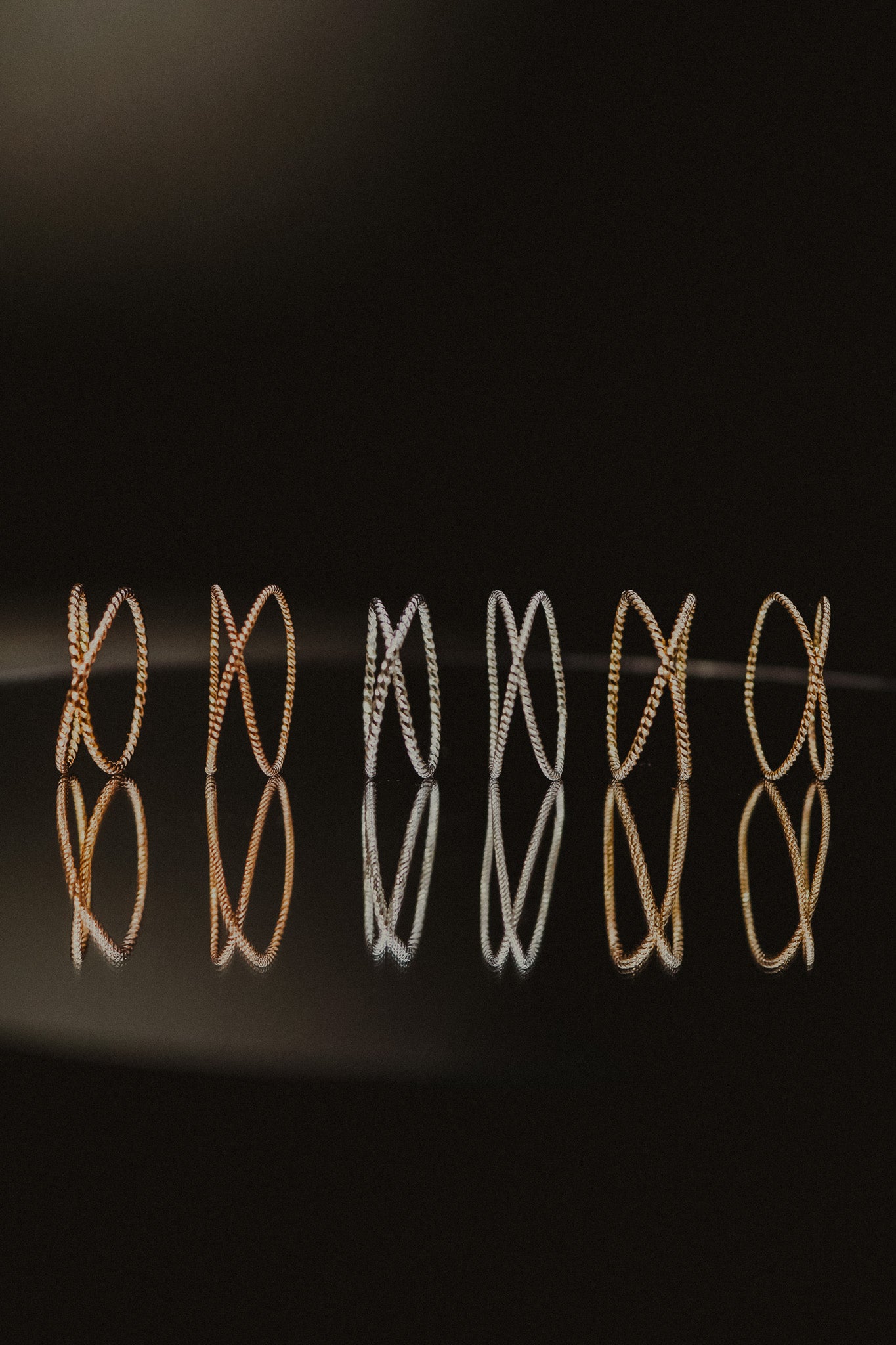 Twist X-Ring, Solid 14K Rose Gold