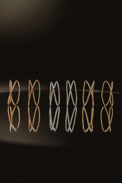 Twist X-Ring, Solid 14K Rose Gold