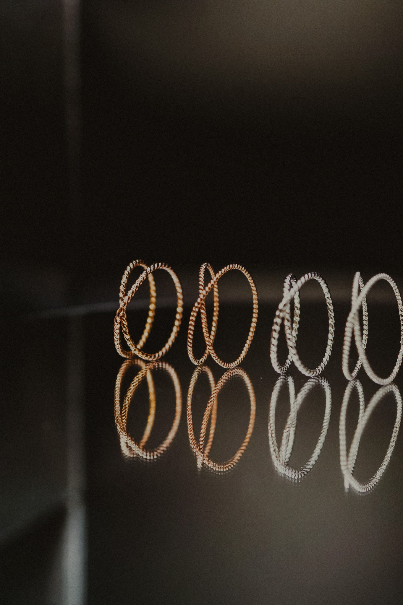 Twist X-Ring, Solid 14K Rose Gold