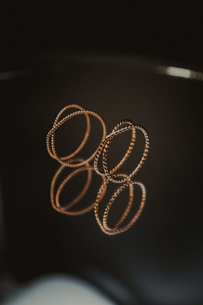 Twist X-Ring, 14K Rose Gold Fill