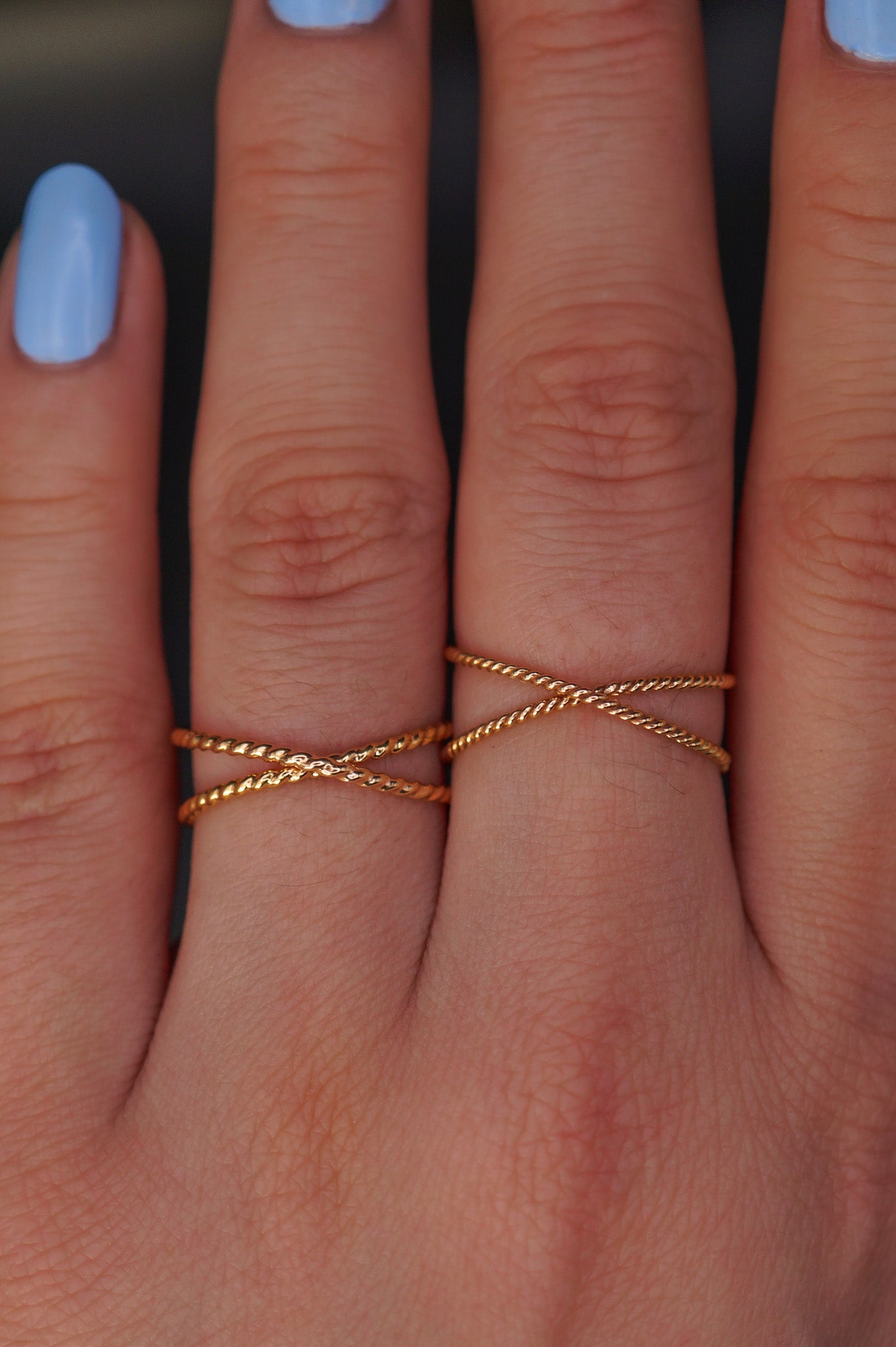 Twist X-Ring, 14K Gold Fill