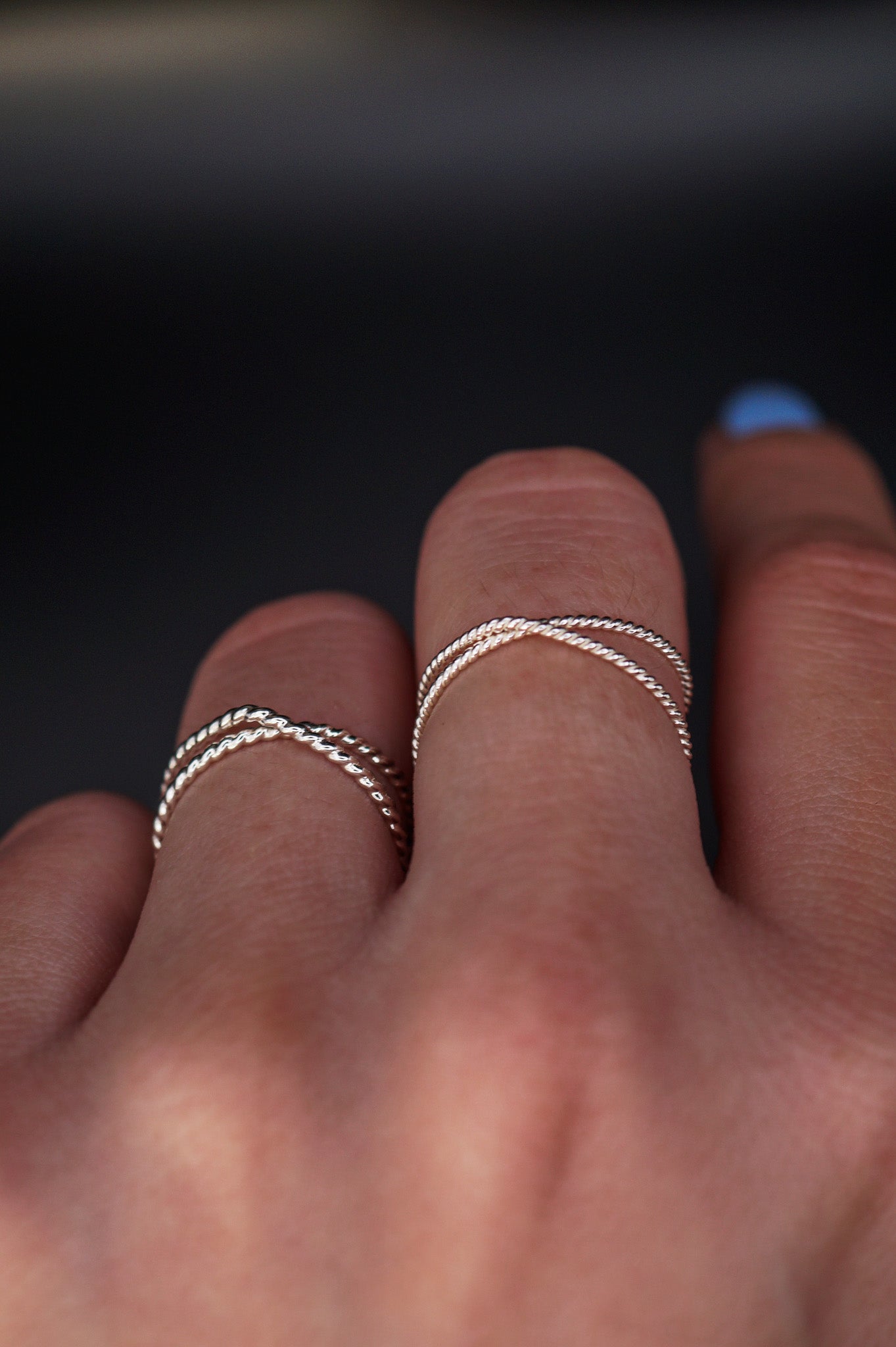 Twist X-Ring, Sterling Silver