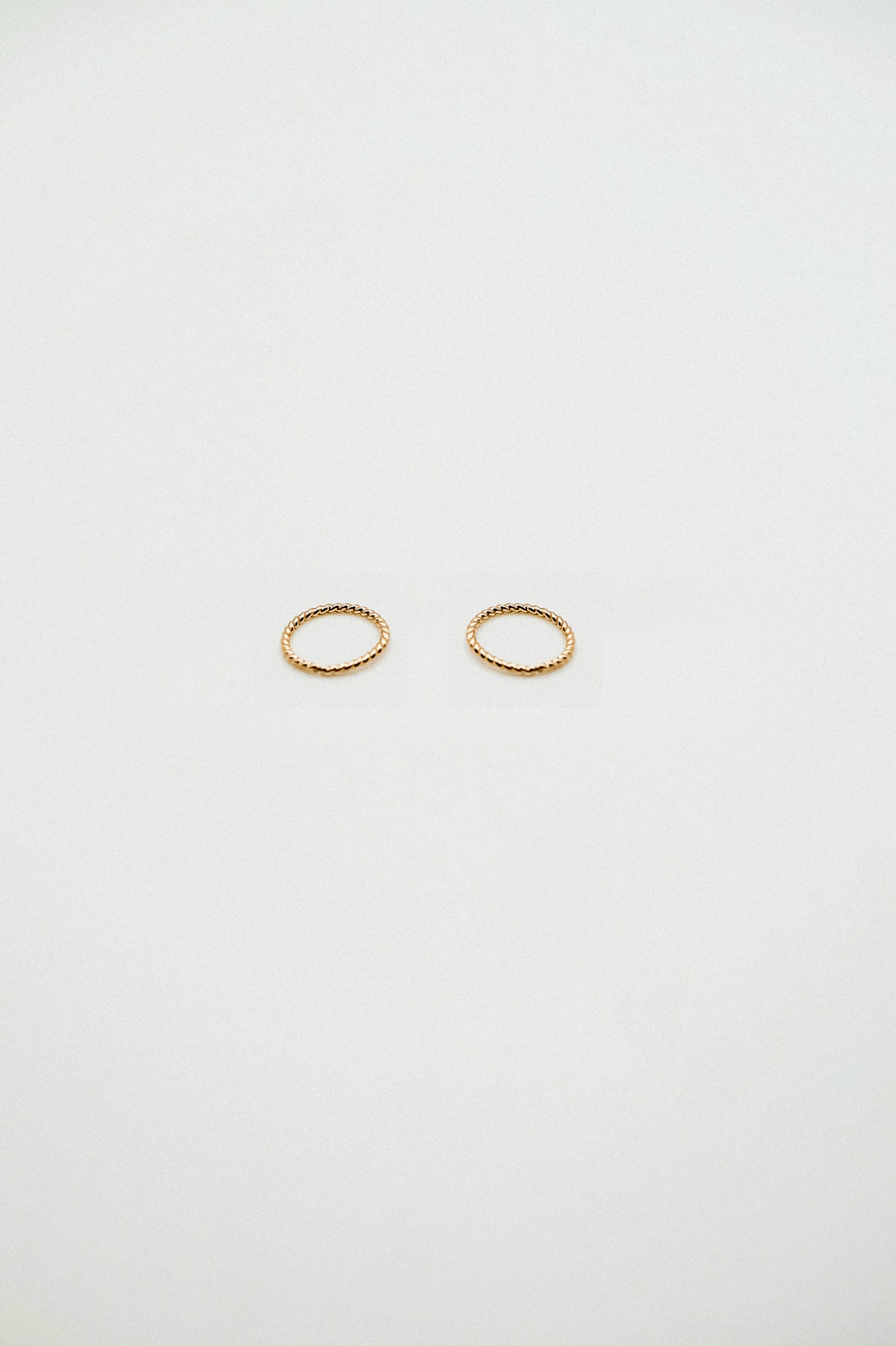 Twist Huggie Hoop Earring in Solid 14K Gold