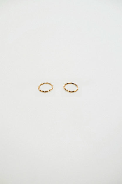 Twist Huggie Hoop Earring in Solid 14K Gold