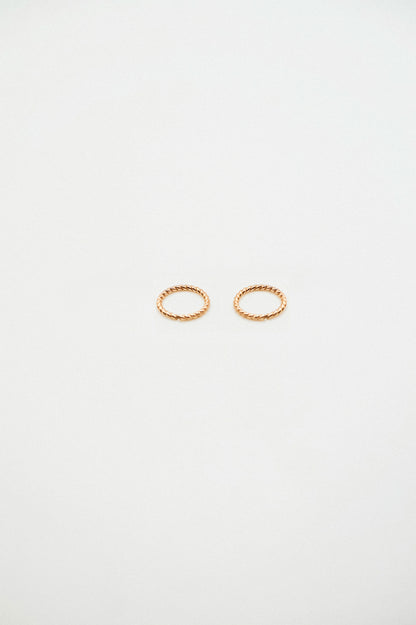 Twist Huggie Hoop Earring in Solid 14K Gold
