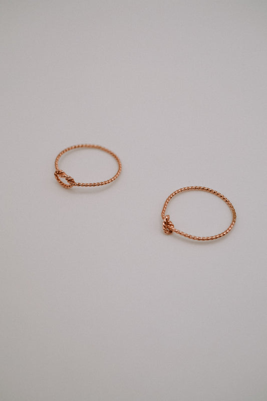 Twist Open Knot Ring, 14K Rose Gold Fill