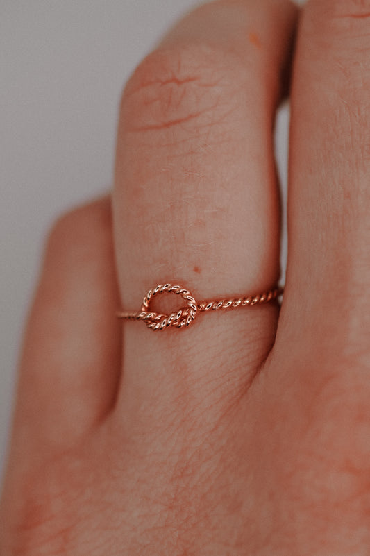 Twist Open Knot Ring, 14K Rose Gold Fill