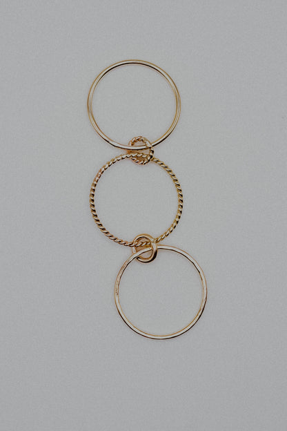 Twist Ladder Link Ring, 14K Gold Fill