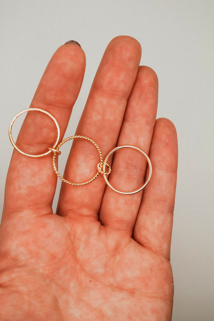 Twist Ladder Link Ring, 14K Gold Fill