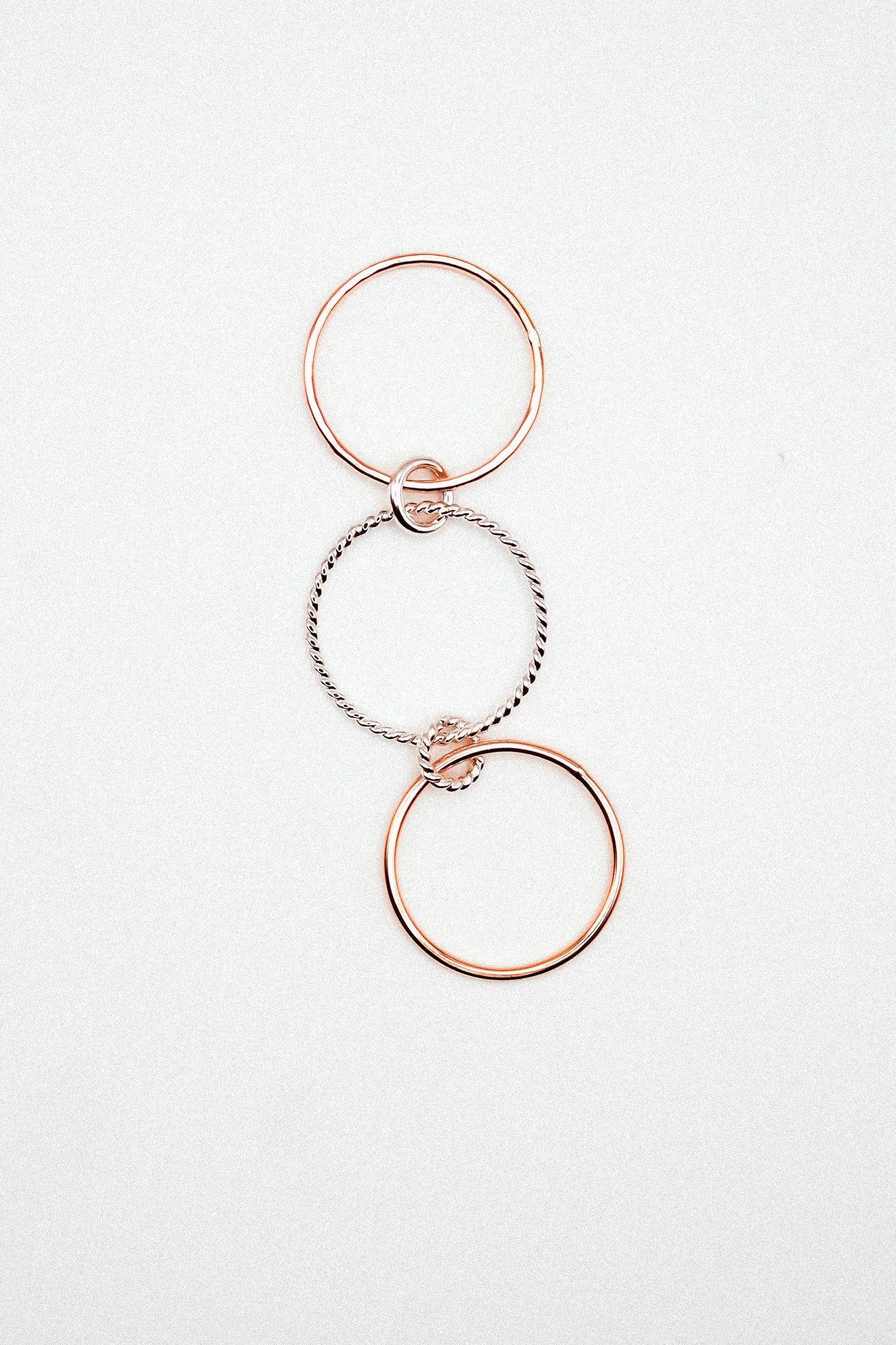 Twist Ladder Link Ring, Mixed Metal