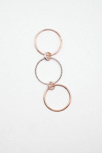 Twist Ladder Link Ring, Mixed Metal