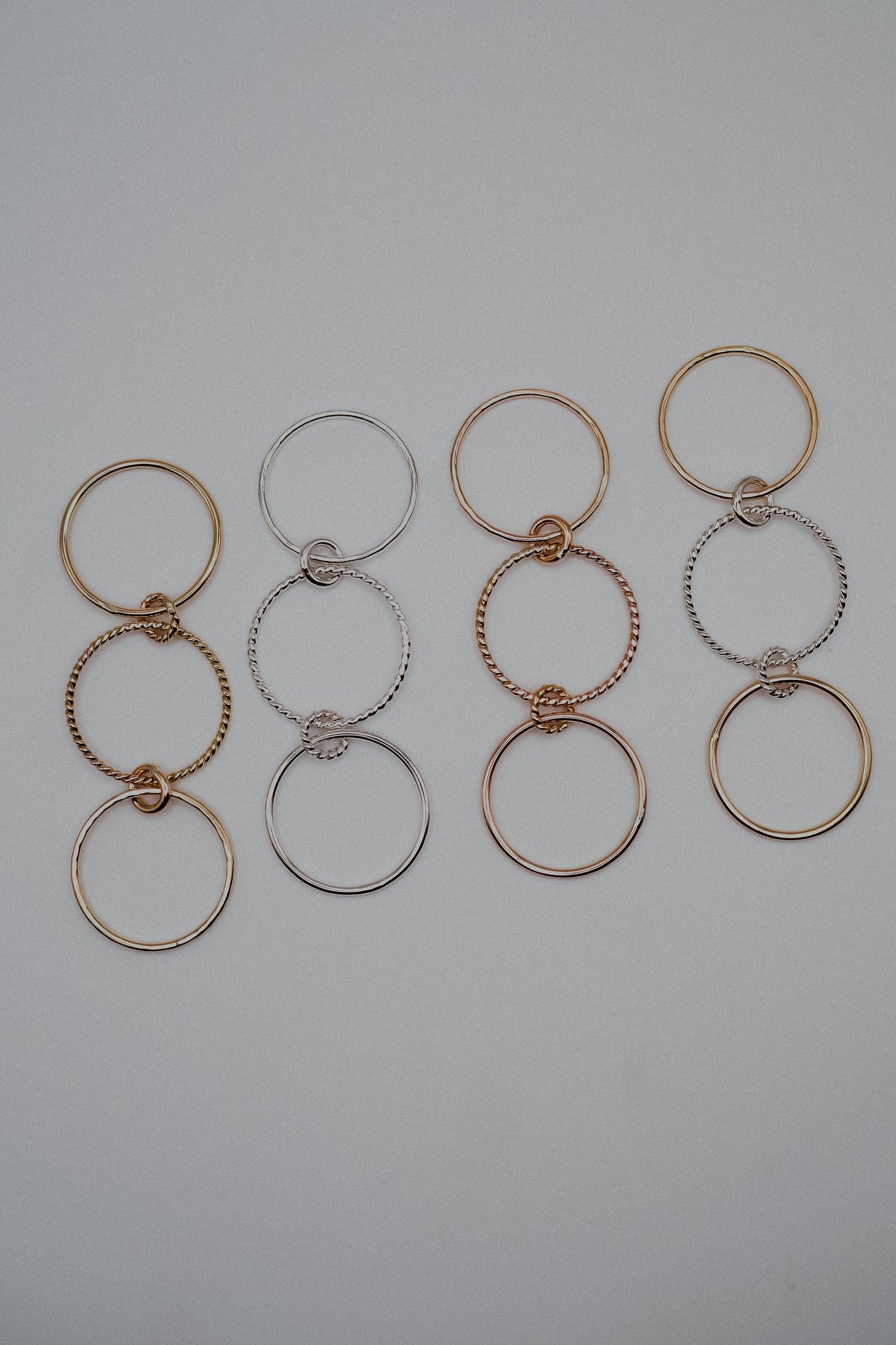 Twist Ladder Link Ring, Mixed Metal
