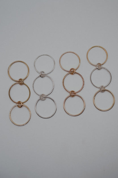 Twist Ladder Link Ring, Mixed Metal