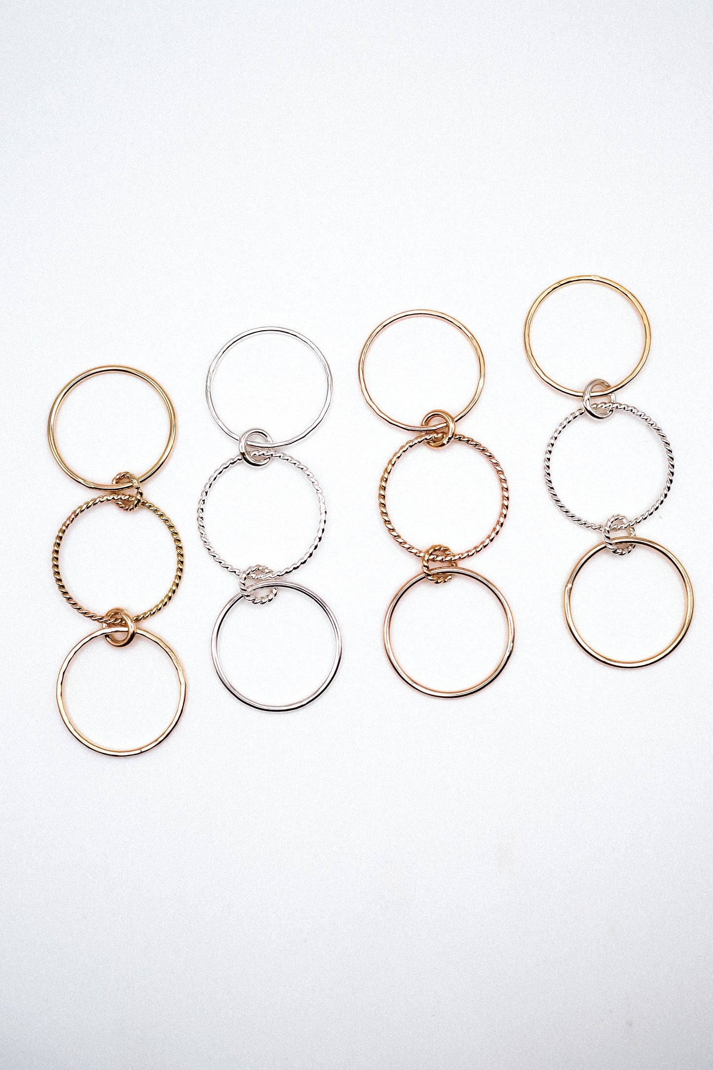 Twist Ladder Link Ring, Mixed Metal