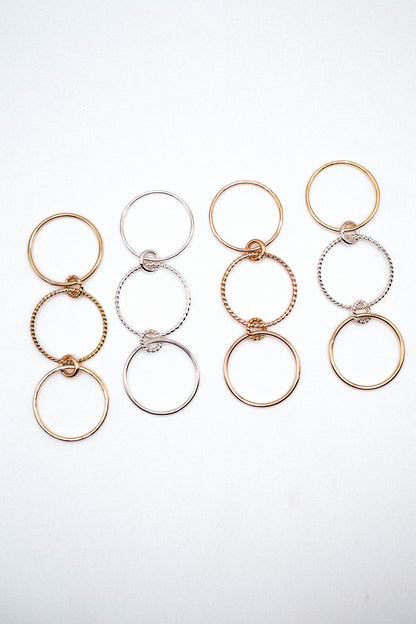 Twist Ladder Link Ring, Mixed Metal