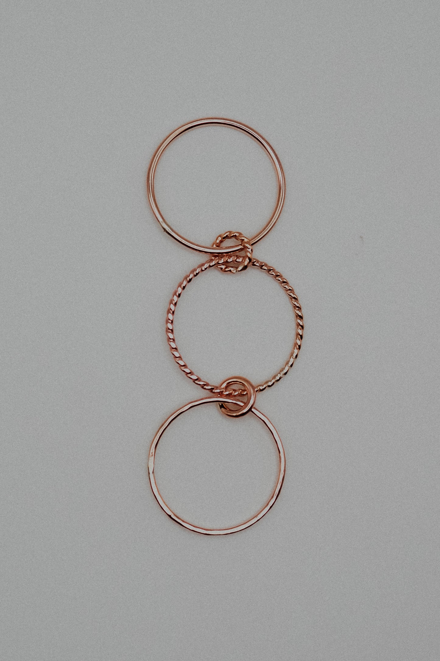 Twist Ladder Link Ring, 14K Rose Gold Fill