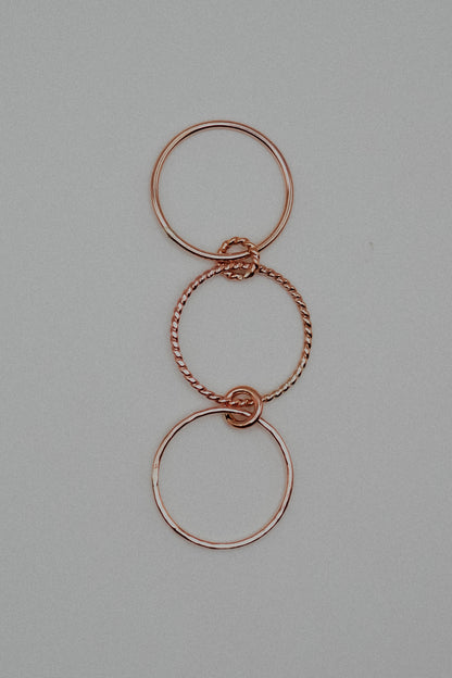 Twist Ladder Link Ring, 14K Rose Gold Fill