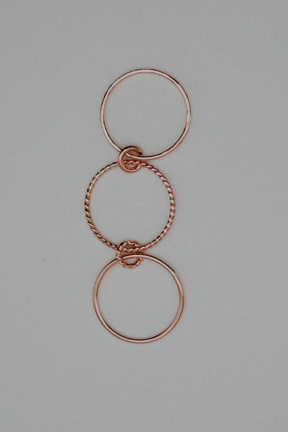 Twist Ladder Link Ring, 14K Rose Gold Fill