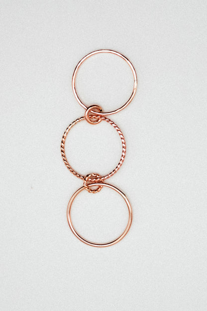Twist Ladder Link Ring, 14K Rose Gold Fill