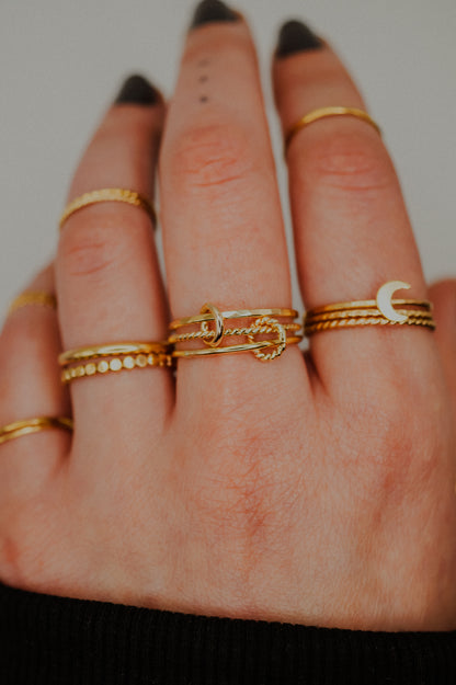 Twist Ladder Link Ring, 14K Gold Fill