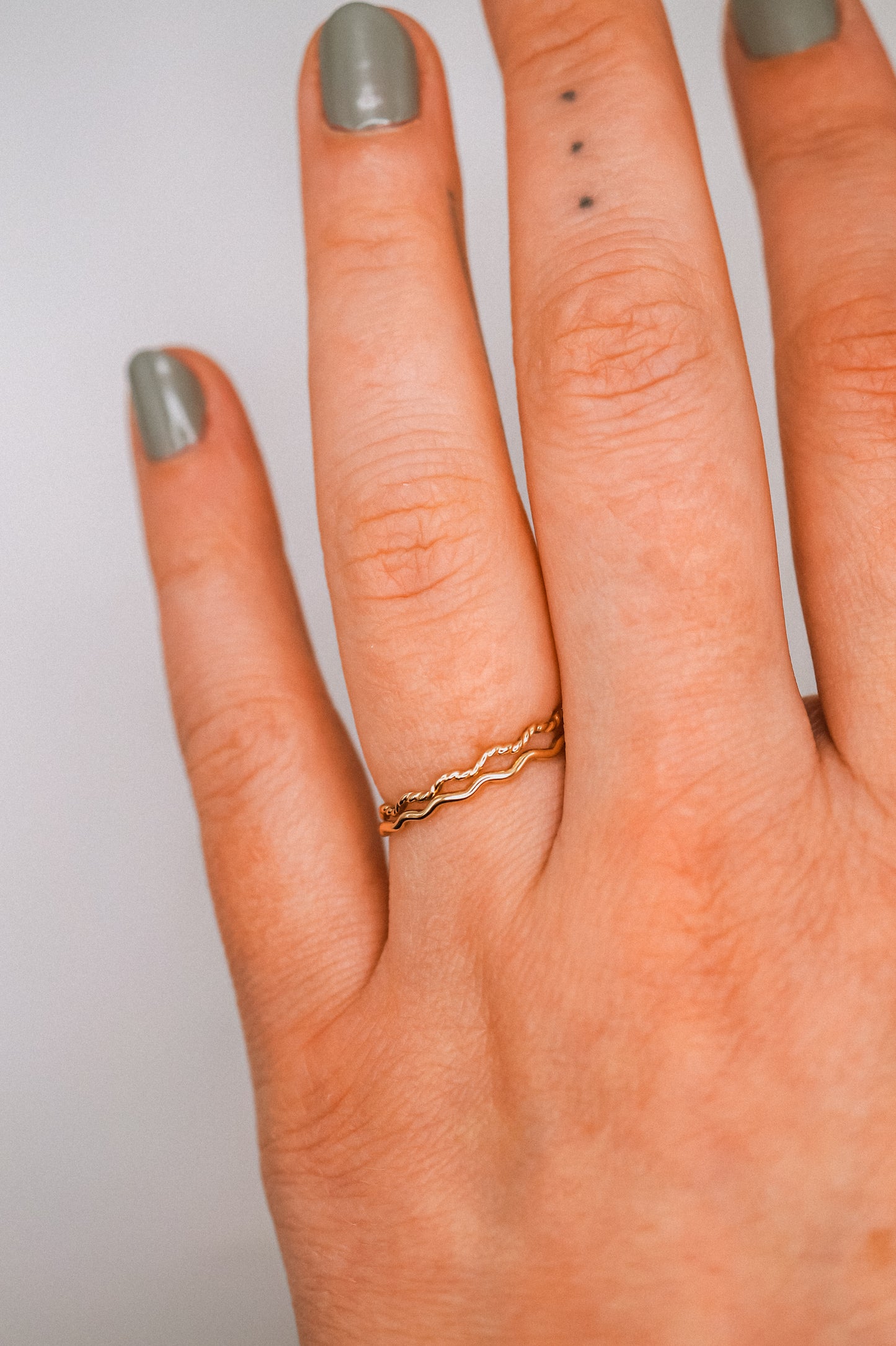 Twist Squiggle Ring Set of 2, 14K Gold Fill
