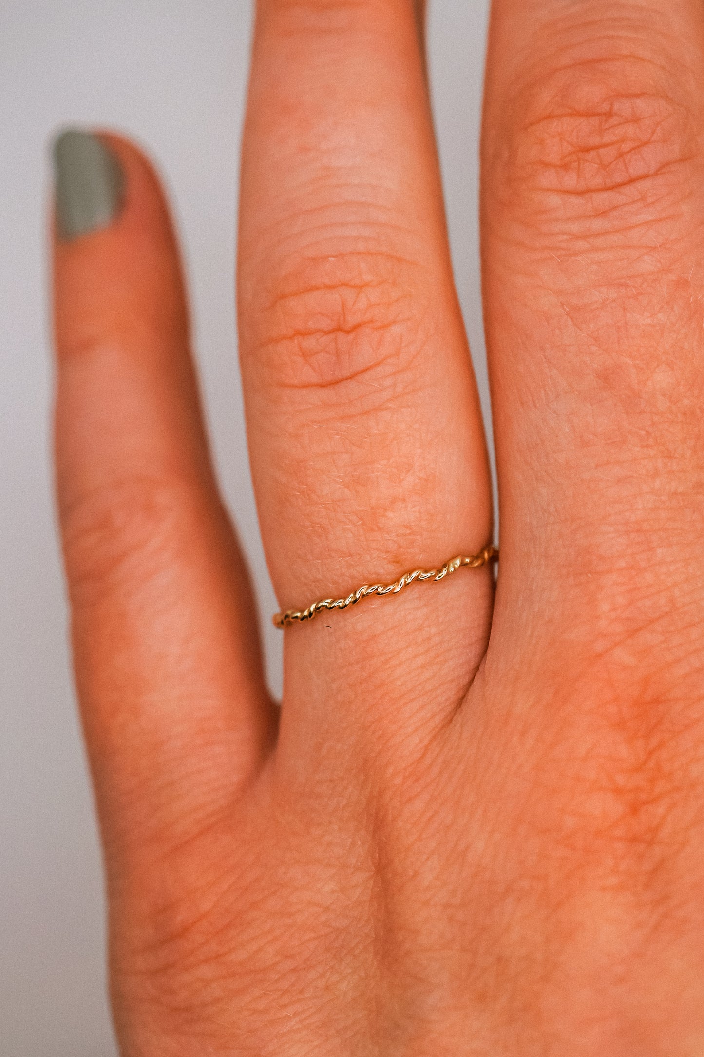 Twist Squiggle Ring, Solid 14K Gold
