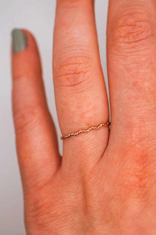 Twist Squiggle Ring, 14K Rose Gold Fill