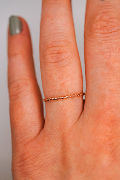 Twist Squiggle Ring, 14K Rose Gold Fill