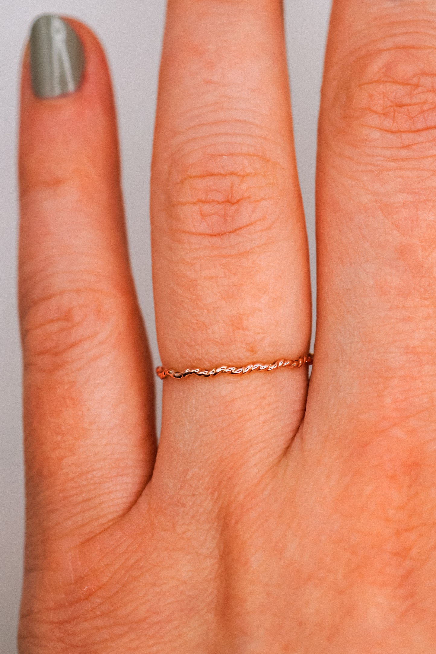 Twist Squiggle Ring, 14K Rose Gold Fill